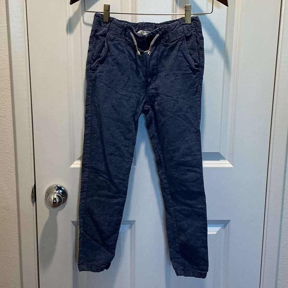 H&M Blue Linen Blend Joggers EUC